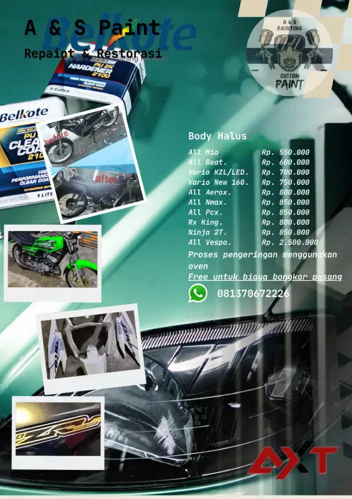 Repaint body segala jenis motor