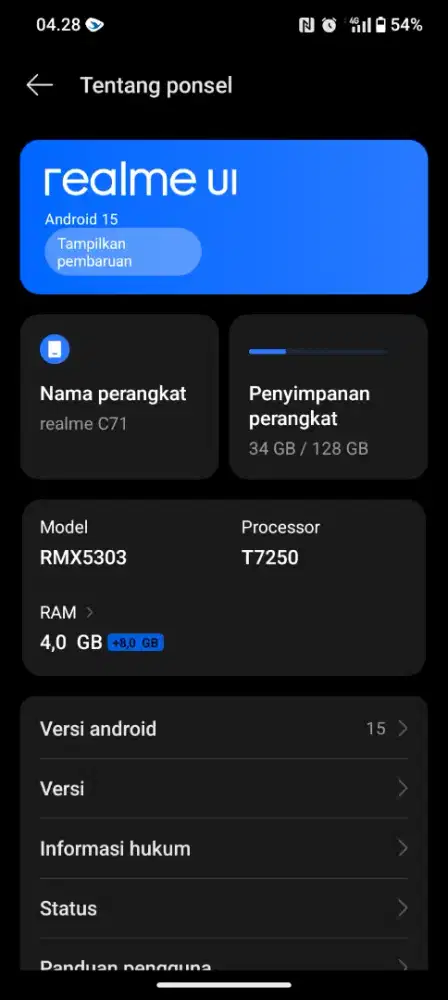 Realme c71 4+4/128