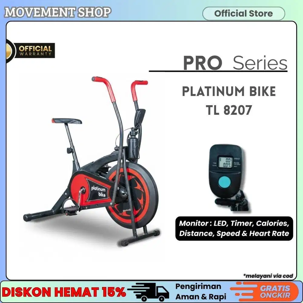 Alat Olahraga Rumahan Sepeda Statis Platinum Bike TL 8207 Premium