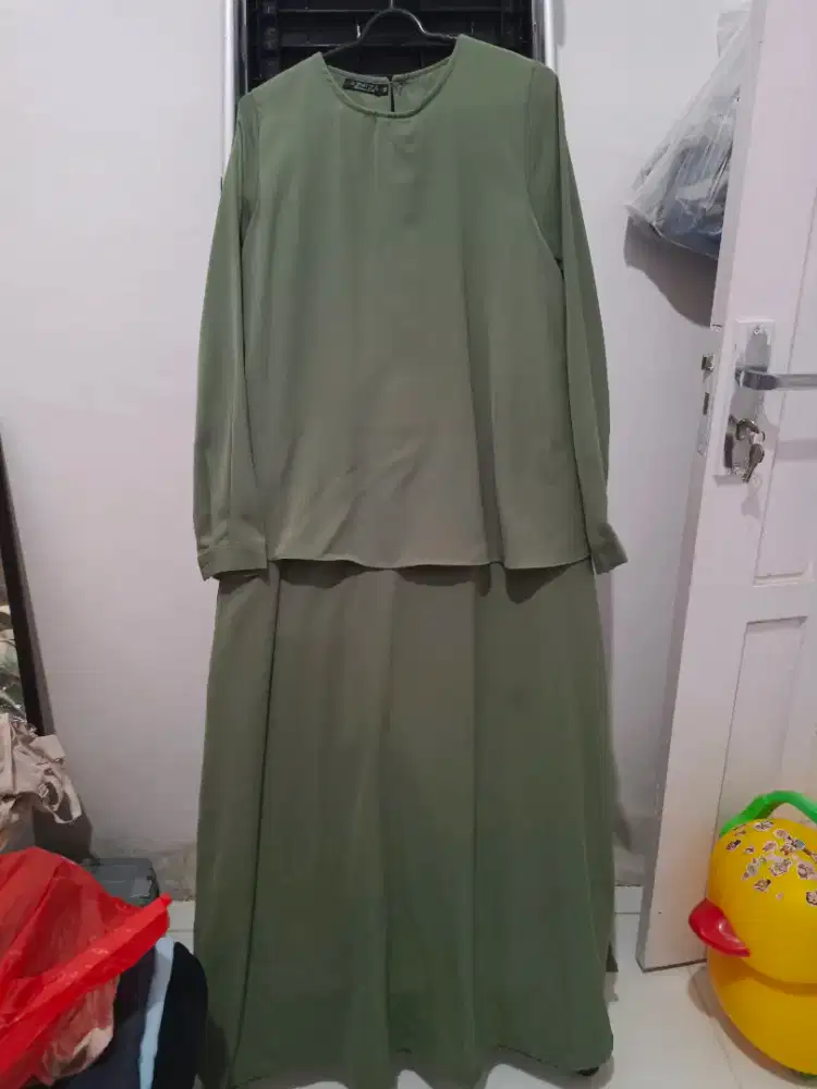 Baju Gamis Hijau Mint