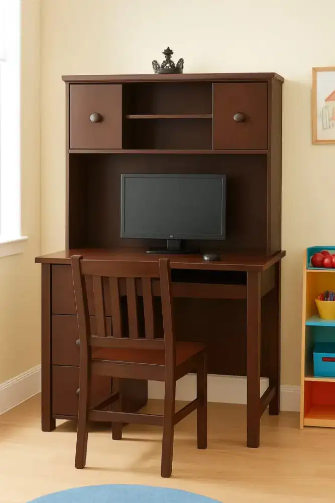 Meja Belajar modern mininalis warna Dark Brown