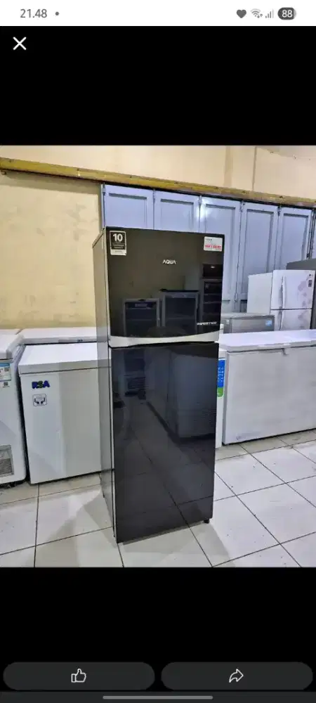 Kulkas 2 pintu aqua inverter hitam