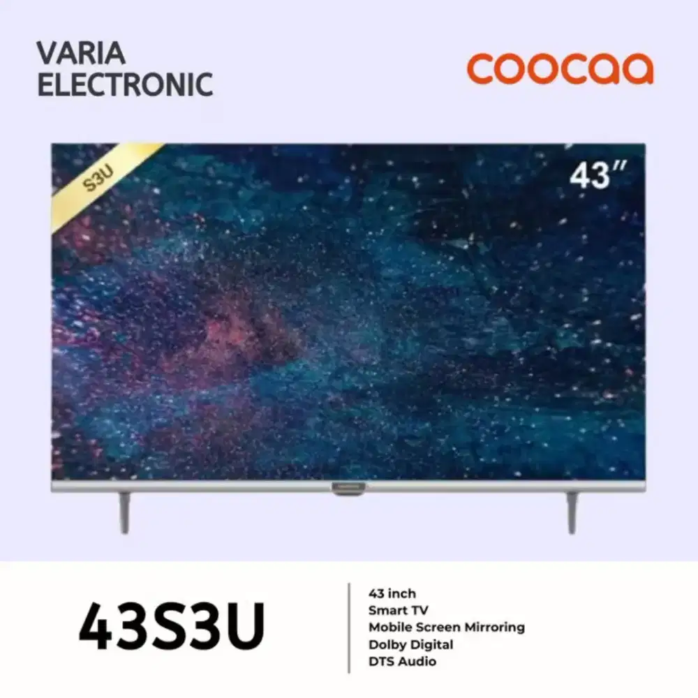 Tv smart coocaa 43 kondisi baik baik, ada dus, remote, masih lengkap