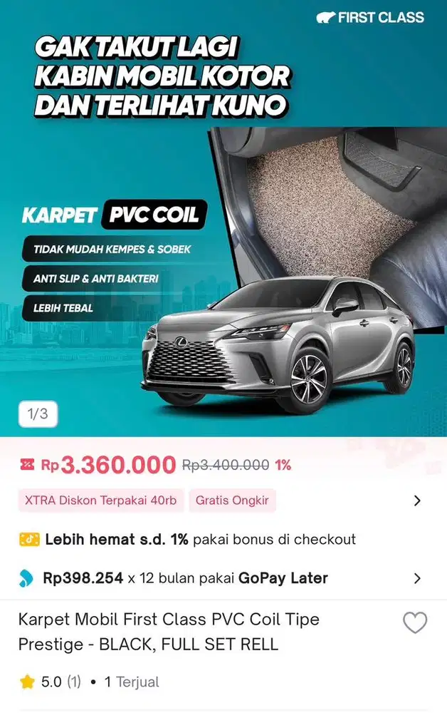 Karpet Coil (Mie) Innova Reborn merk First class- Signature (Black)