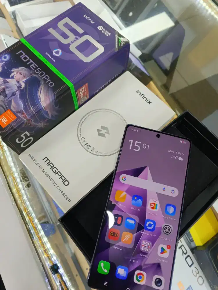 Jual hp bkas Infinix note50 pro 8/256gb purple mlus lngkp s