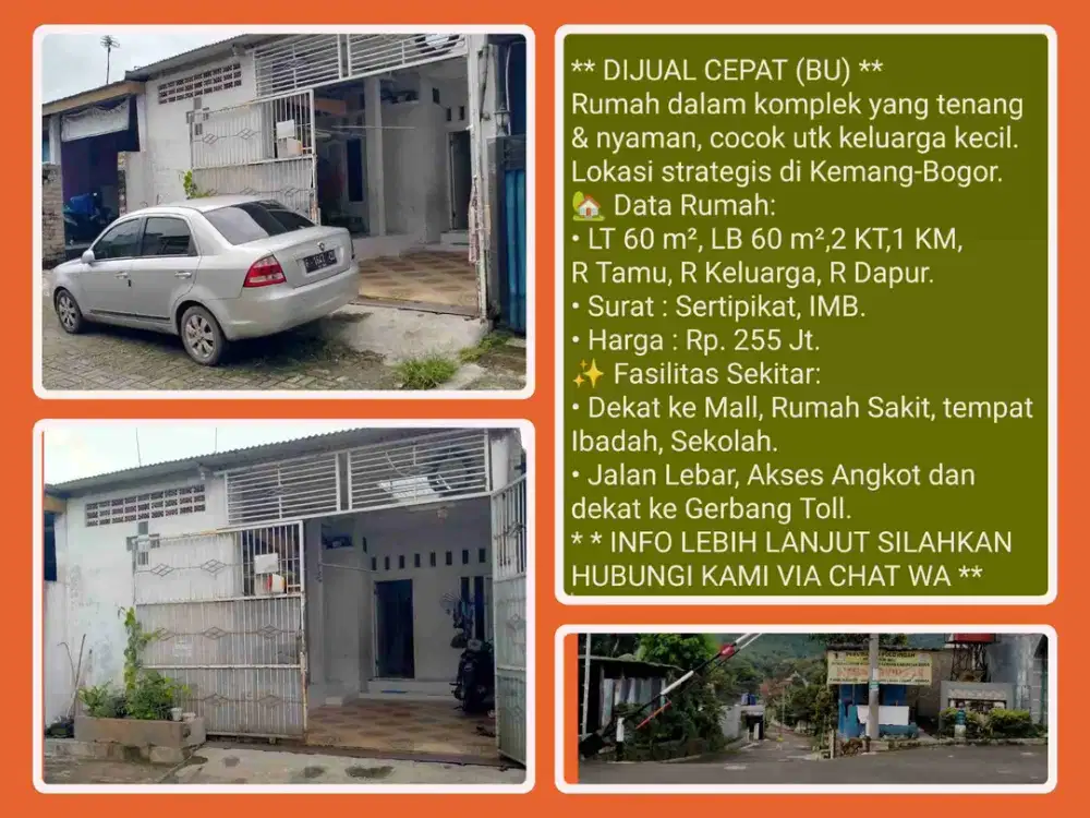 Rumah Komplek Nyaman & Aman di Kemang - Bogor.