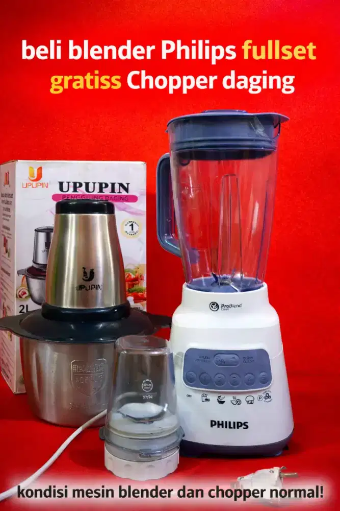 Beli blender philips fullset GRATIS Chopper daging