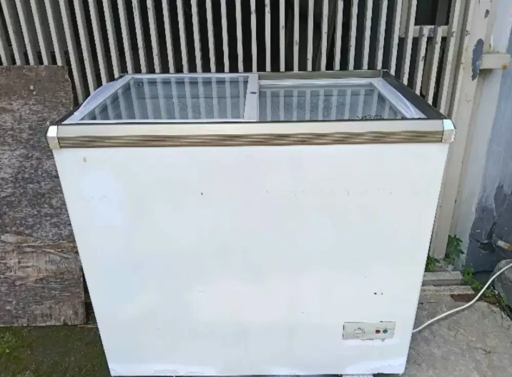 Freezer sliding glass RSA 200 liter ori segel beku normal