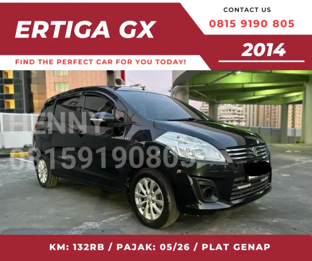Ertiga GX 1.4 matic tahun 2014 warna hitam