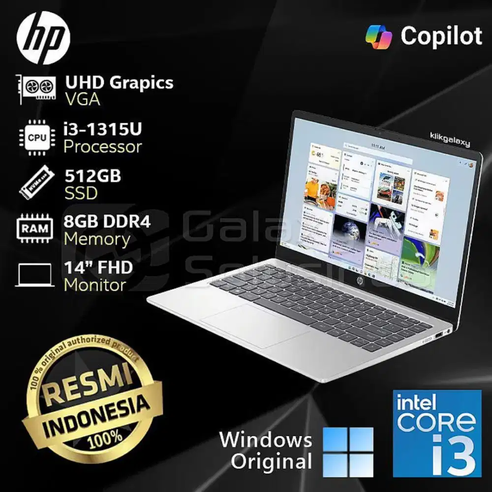 Laptop HP 14 INTEL I3 1315 8/512 GB