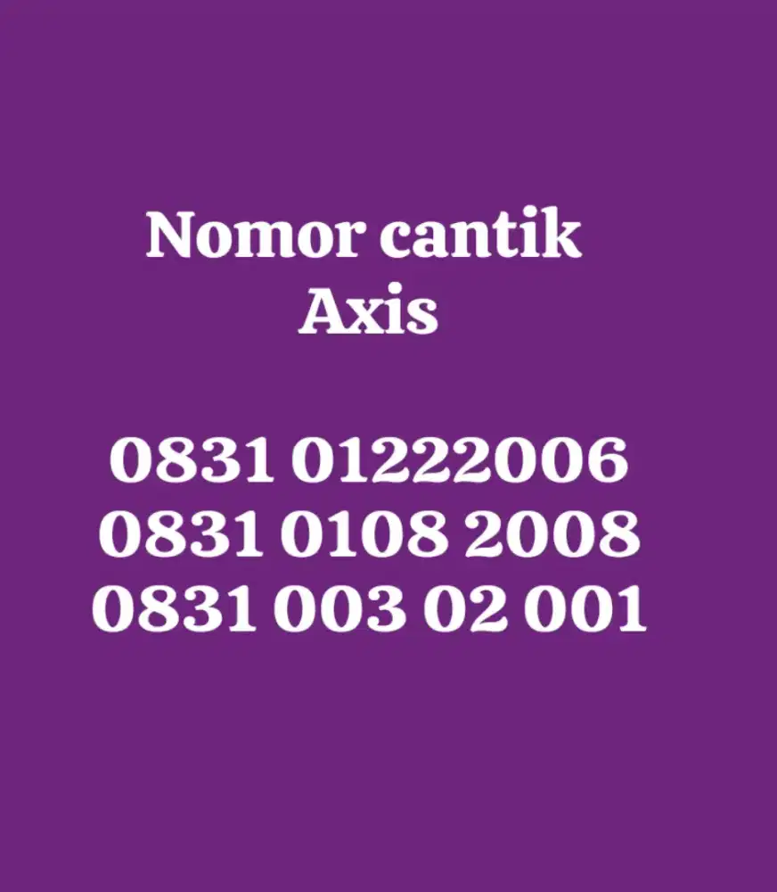 NOMOR CANTIK AXIS