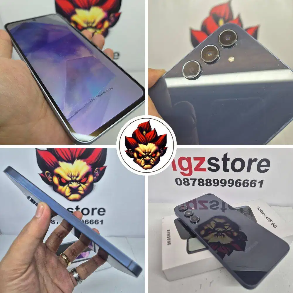Samsung A55 Navy 12/256 MULUS FULLSET NOMINUS