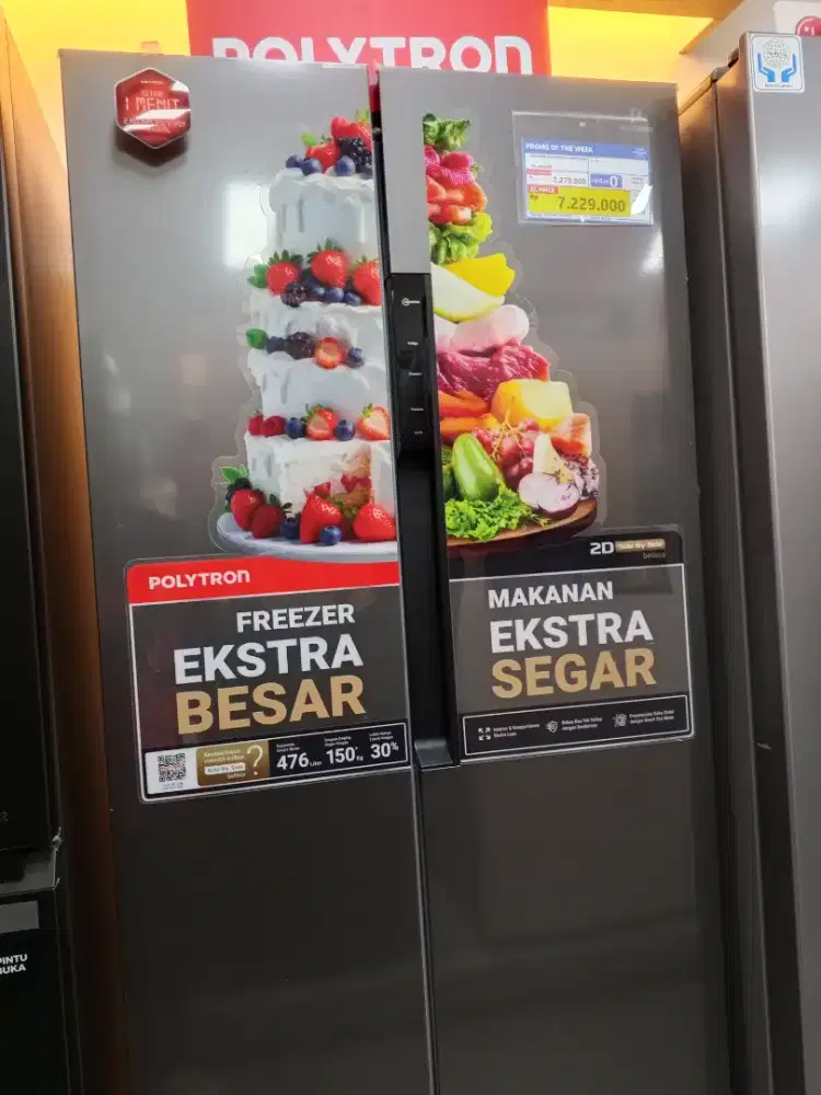 Kulkas Polytron side by side