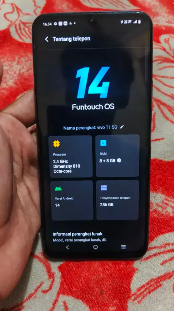 vivo t1 5g ram 8+8(256)