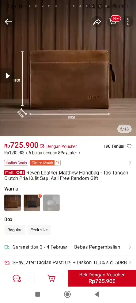 handbag kulit sapi asli masih baru