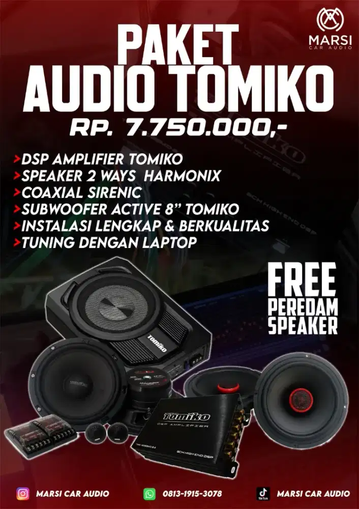 | paket audio tomiko | sangat mantab buat harian |  terima beres |