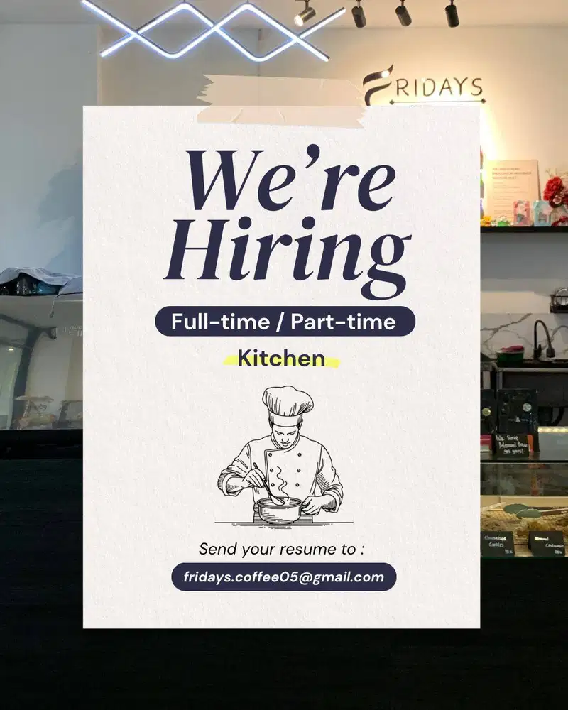 Urgently Hiring Cook (Full Time/Part Time)