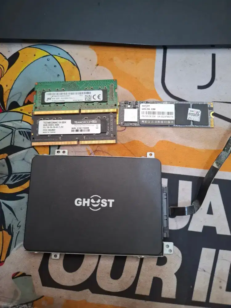Ssd m.2, sata dan ram laptop 8gb x 2 16gb