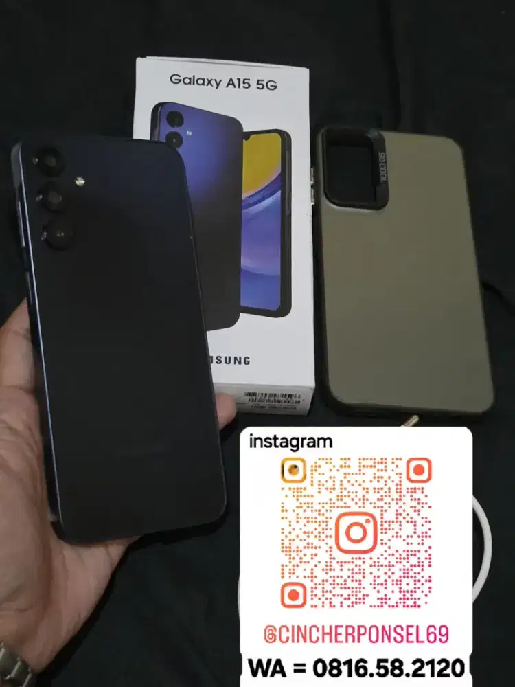 Jual hp siap SAMSUNG A15 5g 8/256 fullset ori free adaptor dan case