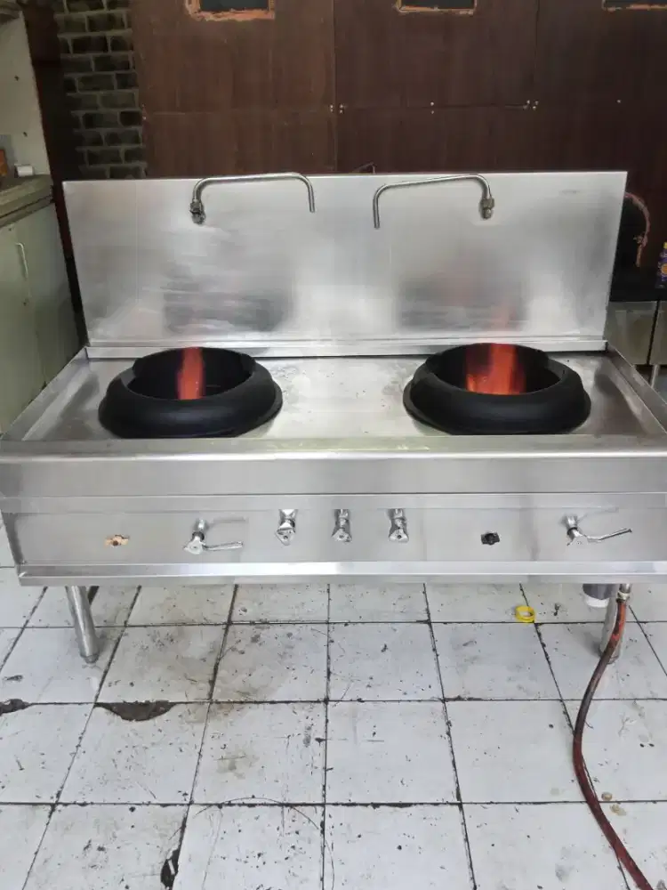 Kompor kwalirange 2 tungku High pressure ukuran 150x75x75