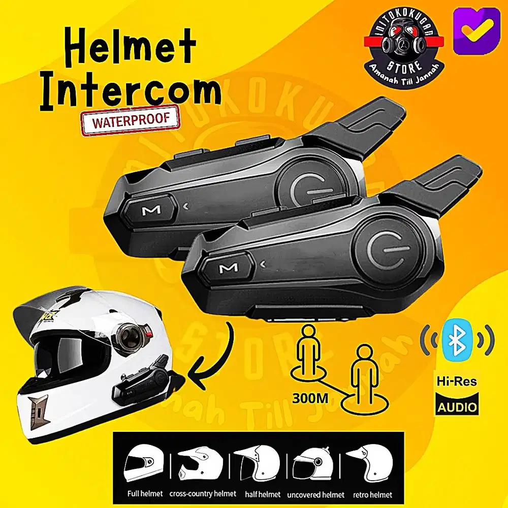 [DISKON!!]Bluetooth Intercom Helm Waterproof–Cocok buat Touring&Harian