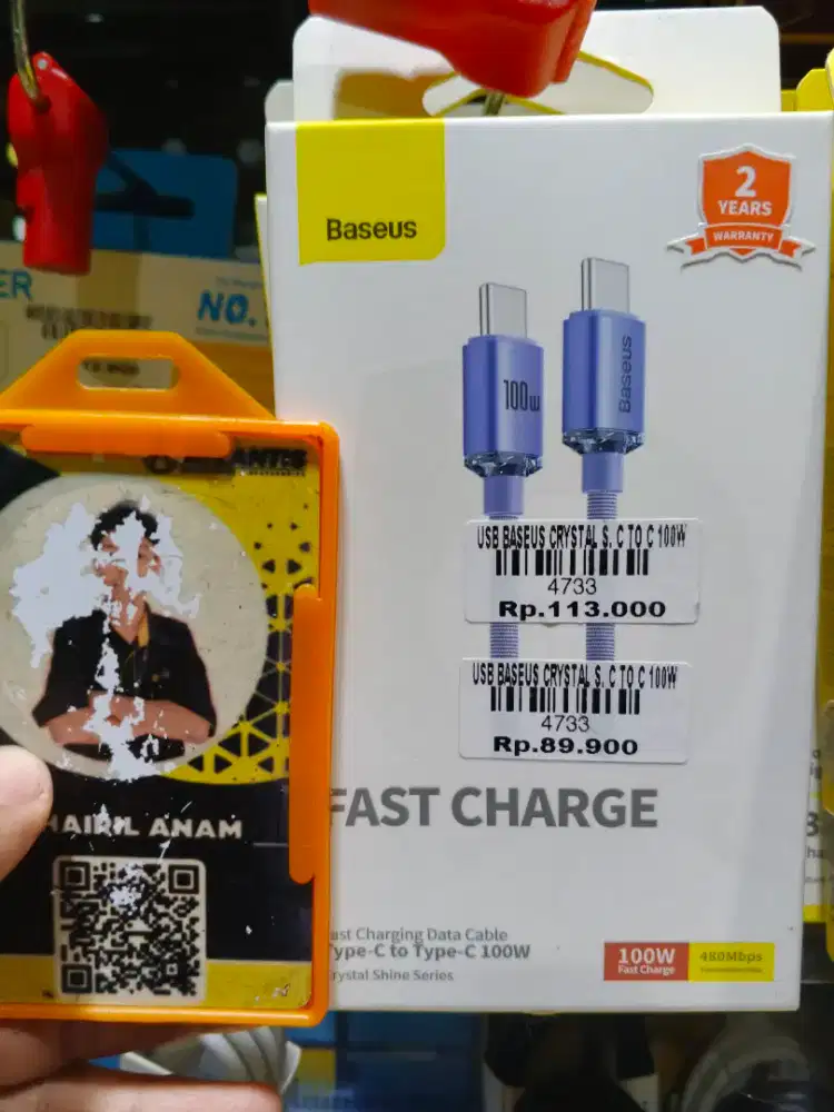 KABEL DATA BASEUS CRYSTAL SHINE C to C 100Watt