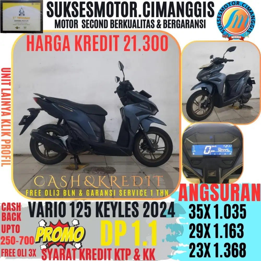 DP 1.1 VARIO 125 KEYLESS BERGARANSI CASHBACK UPTO700RBU FREEOLI3X