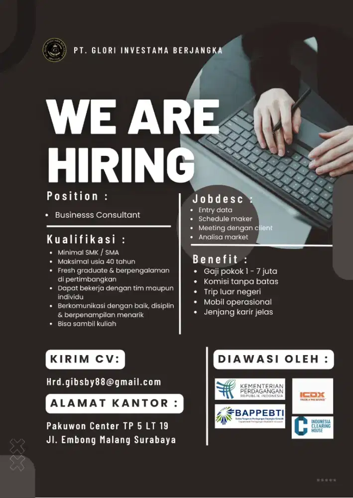 Dibutuhkan staff office