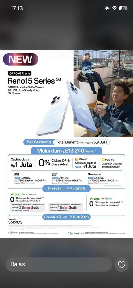 Ready HP RENO 15