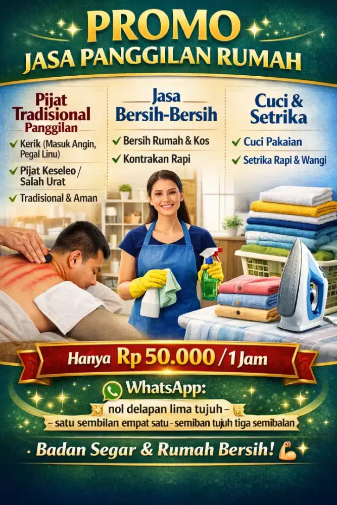 Jasa panggilan ke rumah & apartemen