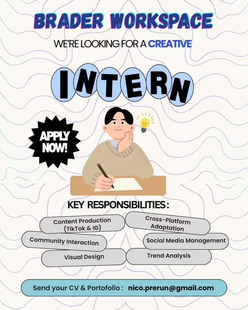 Lowongan Kerja : Sosmed Creative - Intern/ Fulltime
