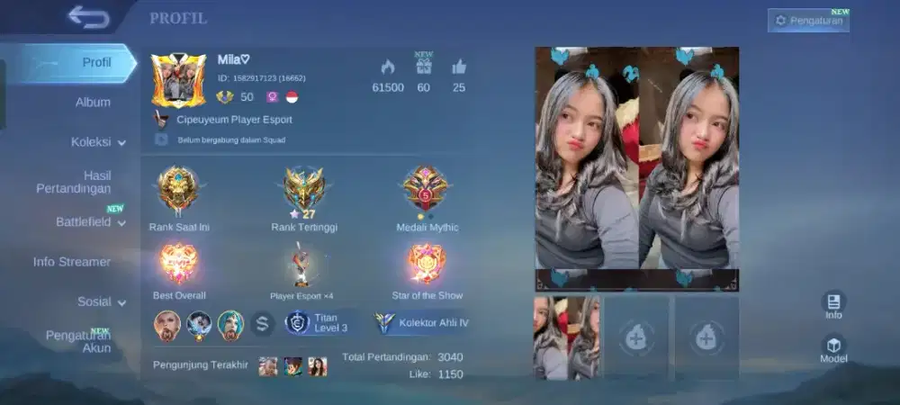 Jual akun mobil legend