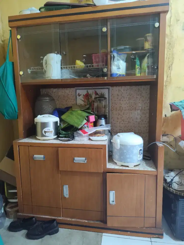 Rak piring kayu+keramik