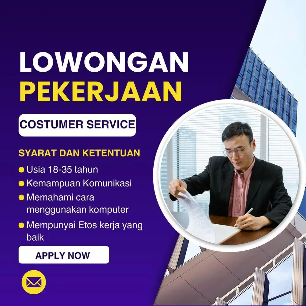 Dibutuhkan Segera Costumer Service dan HRD