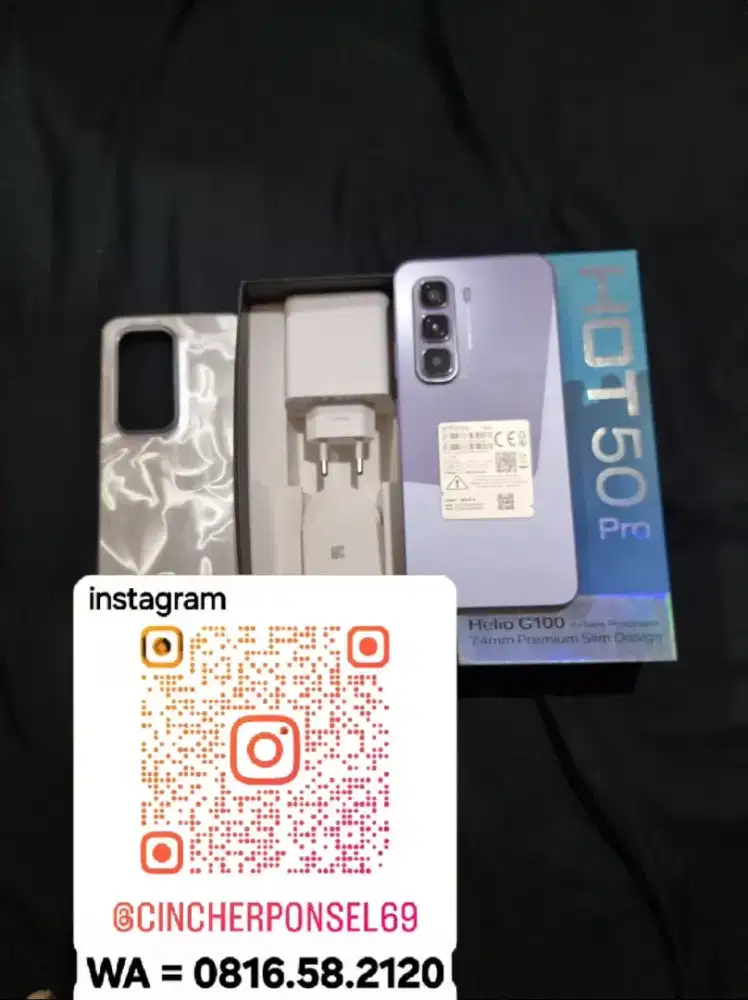 Jual hp Infinix Hot 50 Pro 8/256 grns okt 26 likenew istimewa