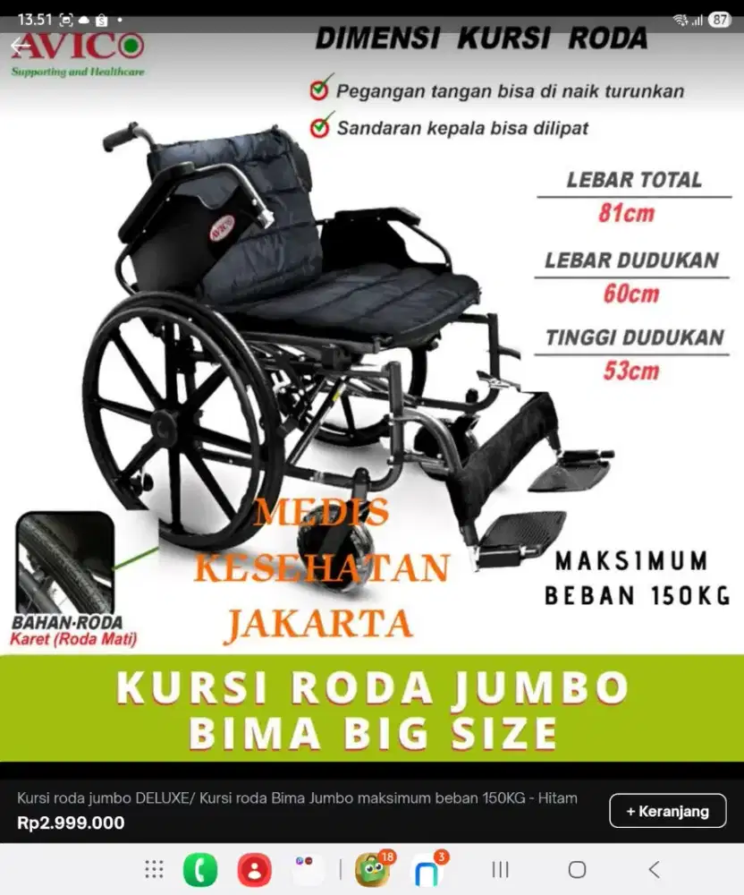 Kursi roda jumbo
