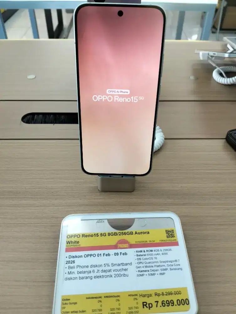 Credit Oppo Reno 15 5G 8GB 256GB cicilan bunga mulai 0%