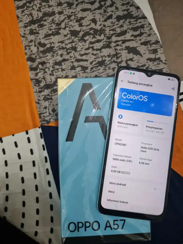 Oppo a57 4/64 lengkap