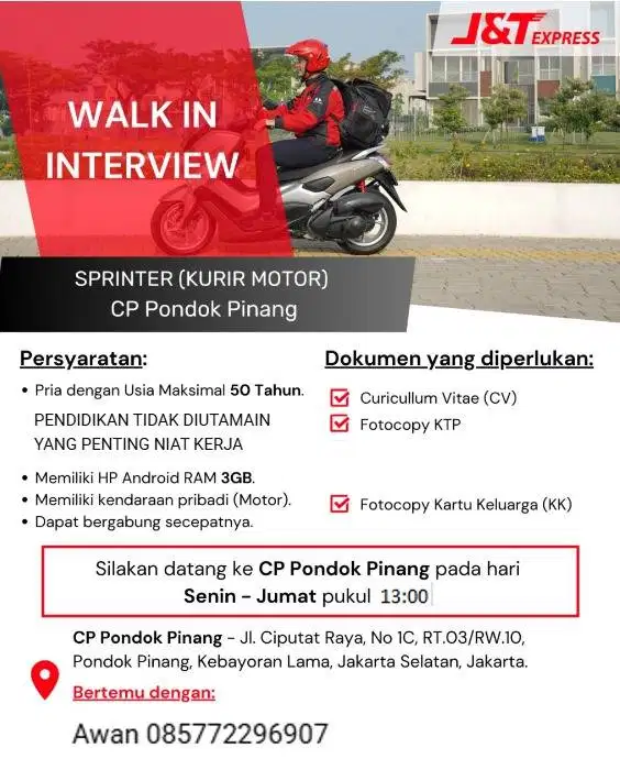 KURIR JNT EXPRESS AREA KEBAYORAN LAMA