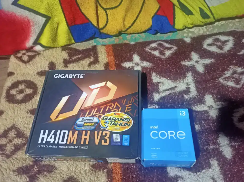 Paket Processor intel i3 10105f + Gigabyte H410m H V3