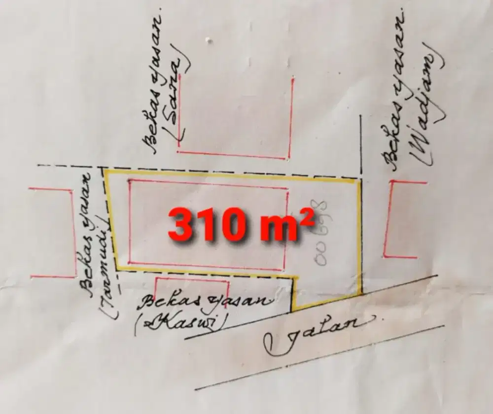 Dijual tanah 310 m² (Nego)