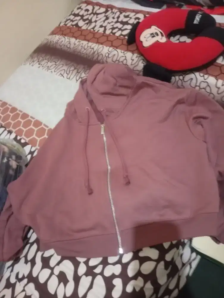 Jaket crop top pink Nevada