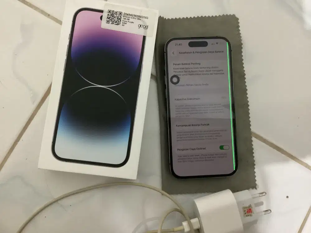 Jual Iphone 14 Pro Deep Purple 128gb Resmi , Second minus LCD