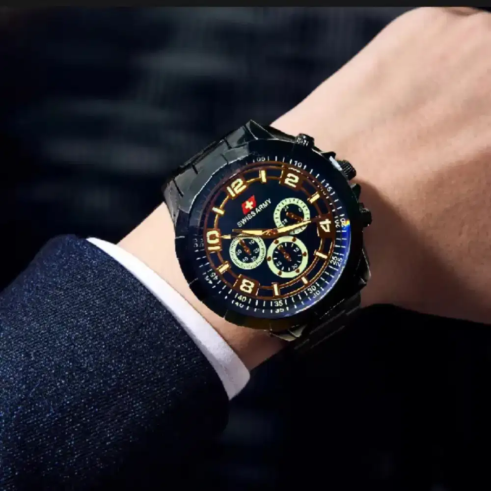 Jam Tangan Pria Swiss Army Chronograph Full Stainless