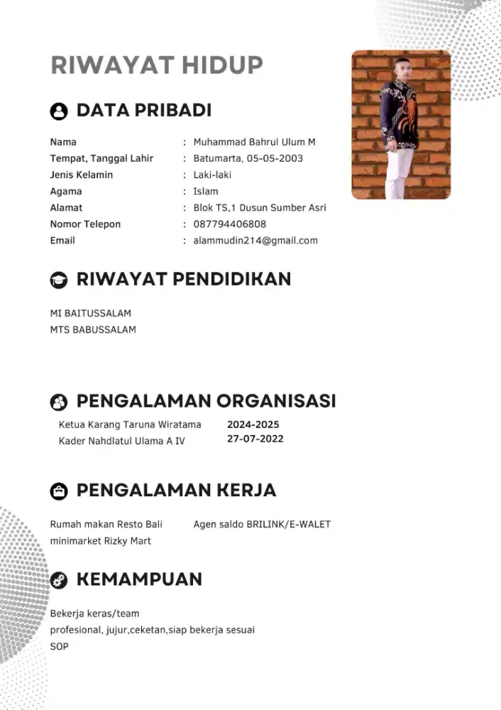 Cari gawe yg pnting halal