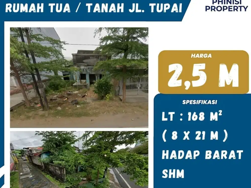 Dijual Rumah Tua Tengah Kota Jalan Tupai