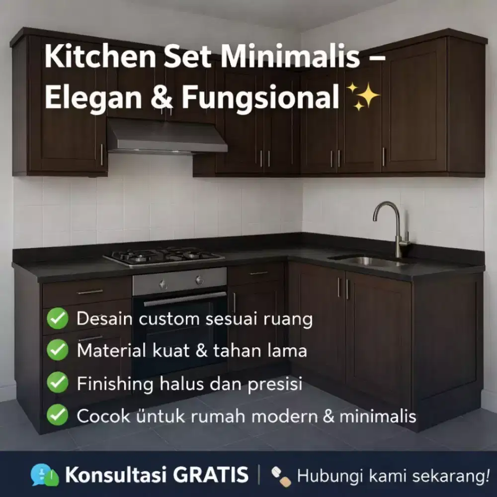 KITCHEN SET KAYU SOLID COSTEM FRE ORDER (PO)