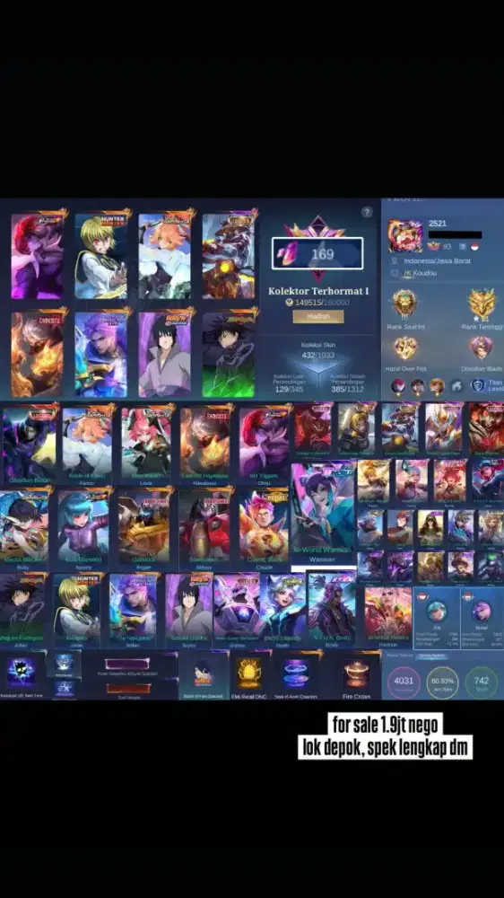 FOR SALE AKUN JUNGLER 1.9JT