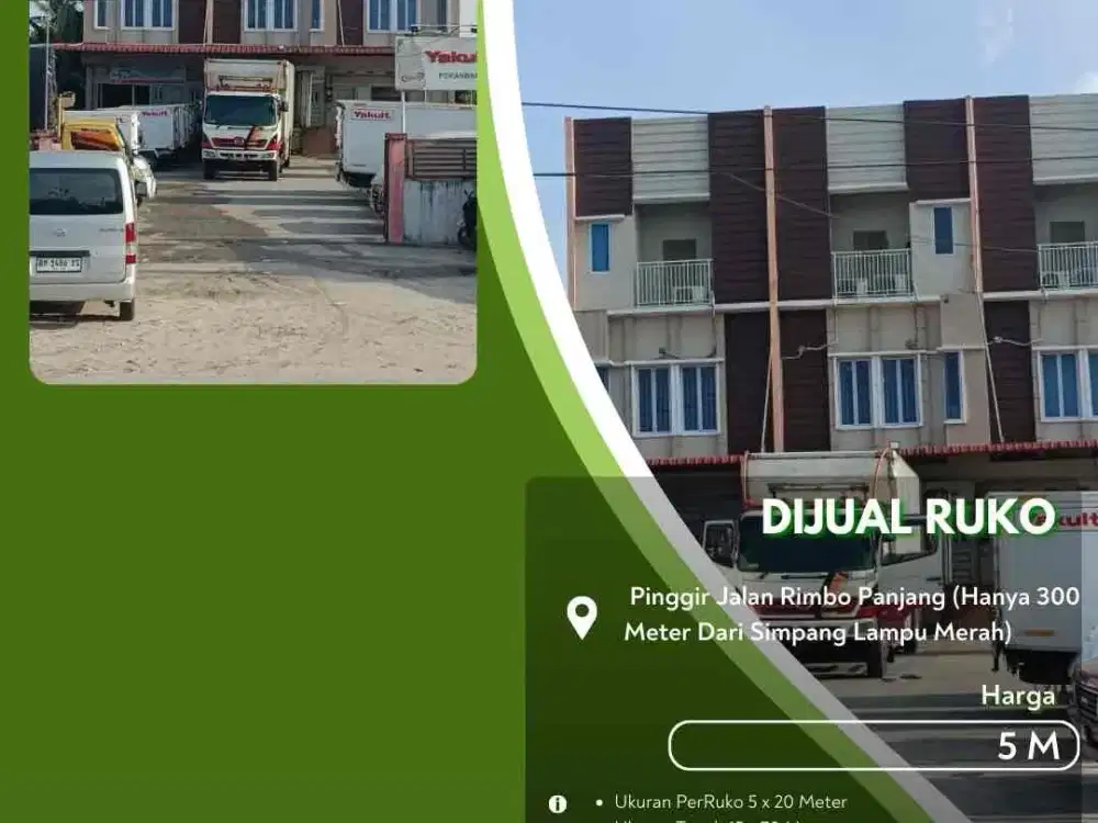 Dijual Ruko 3 Pintu Daerah Rimbo Panjang Pekanbaru Kota!