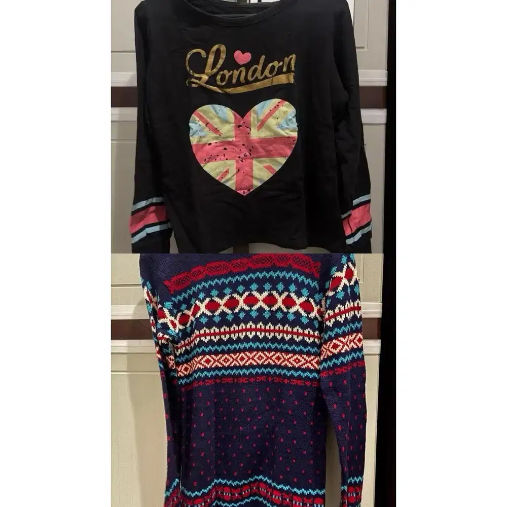 Croptop london dan sweater navy tribal